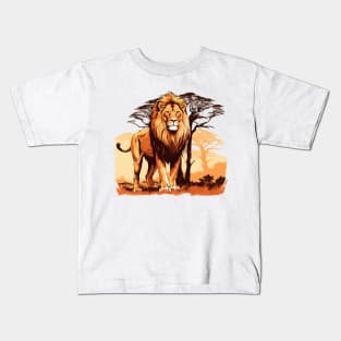 Wild African Lion Kids T-Shirt